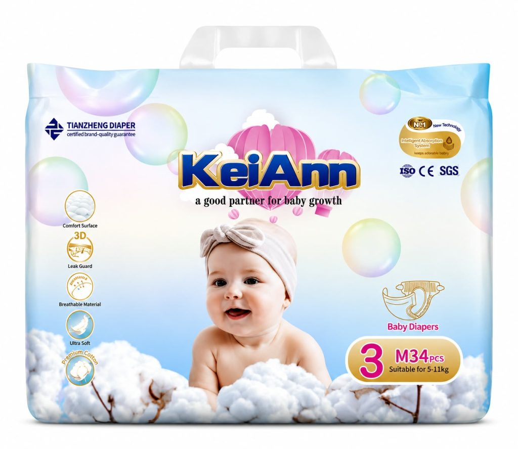 KeiAnn Baby Belt Diaper M 5-11kg 34pcs