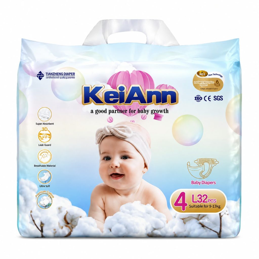 KeiAnn Baby Belt Diaper L 9-13kg 32pcs