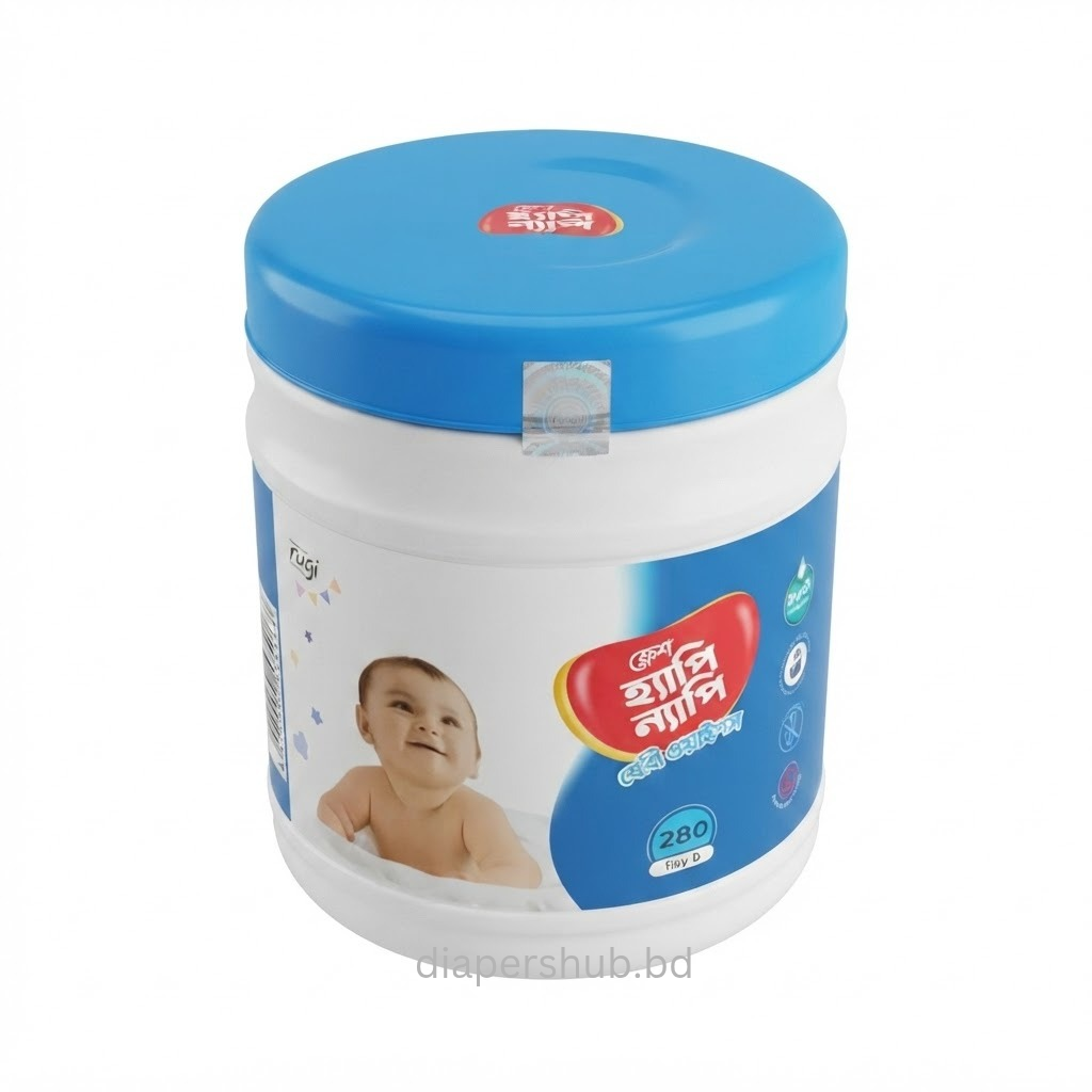 Happy Nappy Wet Wipes for Baby 240 Pcs Jar