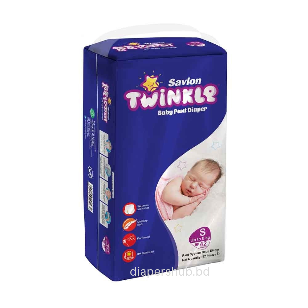 Savlon Twinkle Baby Pant Diaper S Up to 8 Kg 42 Pcs