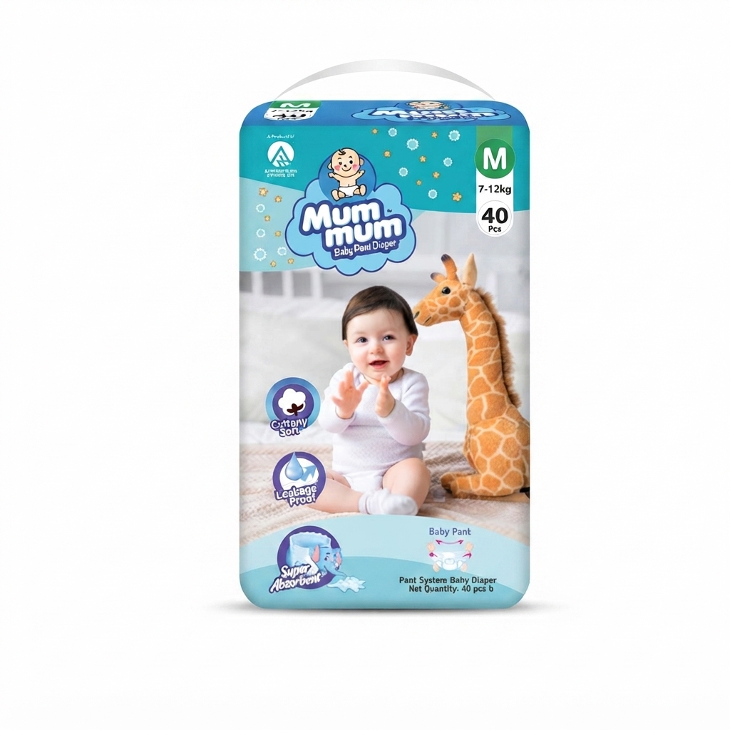 Akij Mum Mum Pant Diaper M 7-12 Kg 40 Pcs
