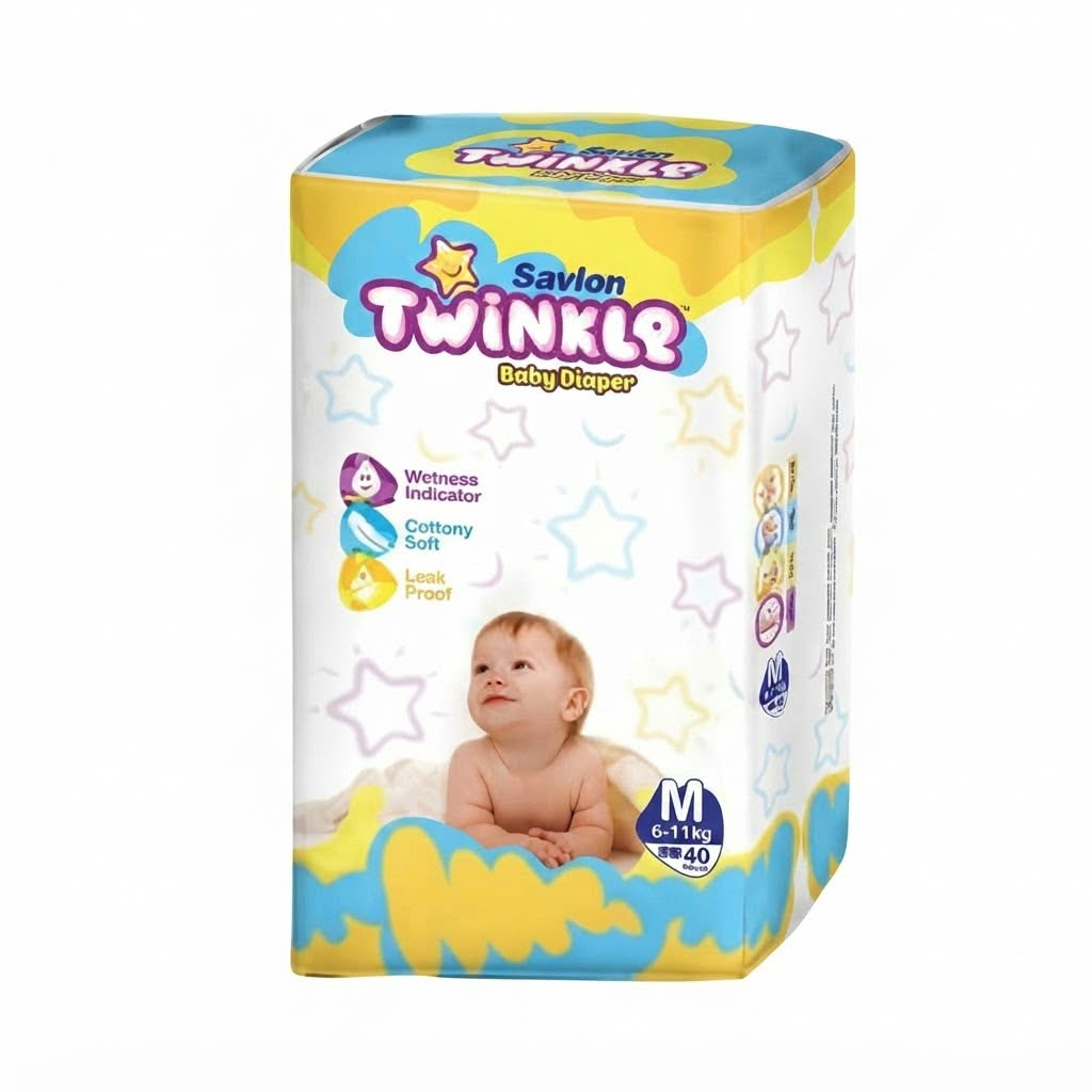 Savlon Twinkle Baby Belt Diaper M 6-11 Kg 40 Pcs