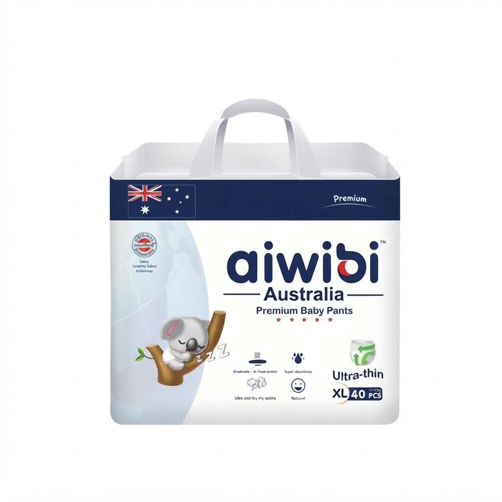 Aiwibi Australia Premium Quality Baby Diaper Pants System XL 13-18 Kg 40 Pcs