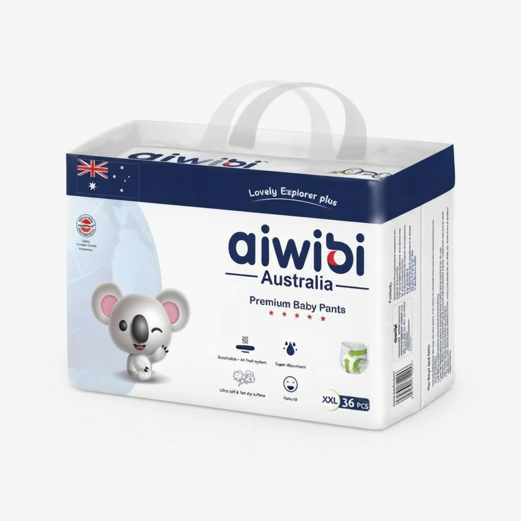 Aiwibi Australia Premium Quality Baby Diaper Pants System XXL 16-21 Kg 36 Pcs