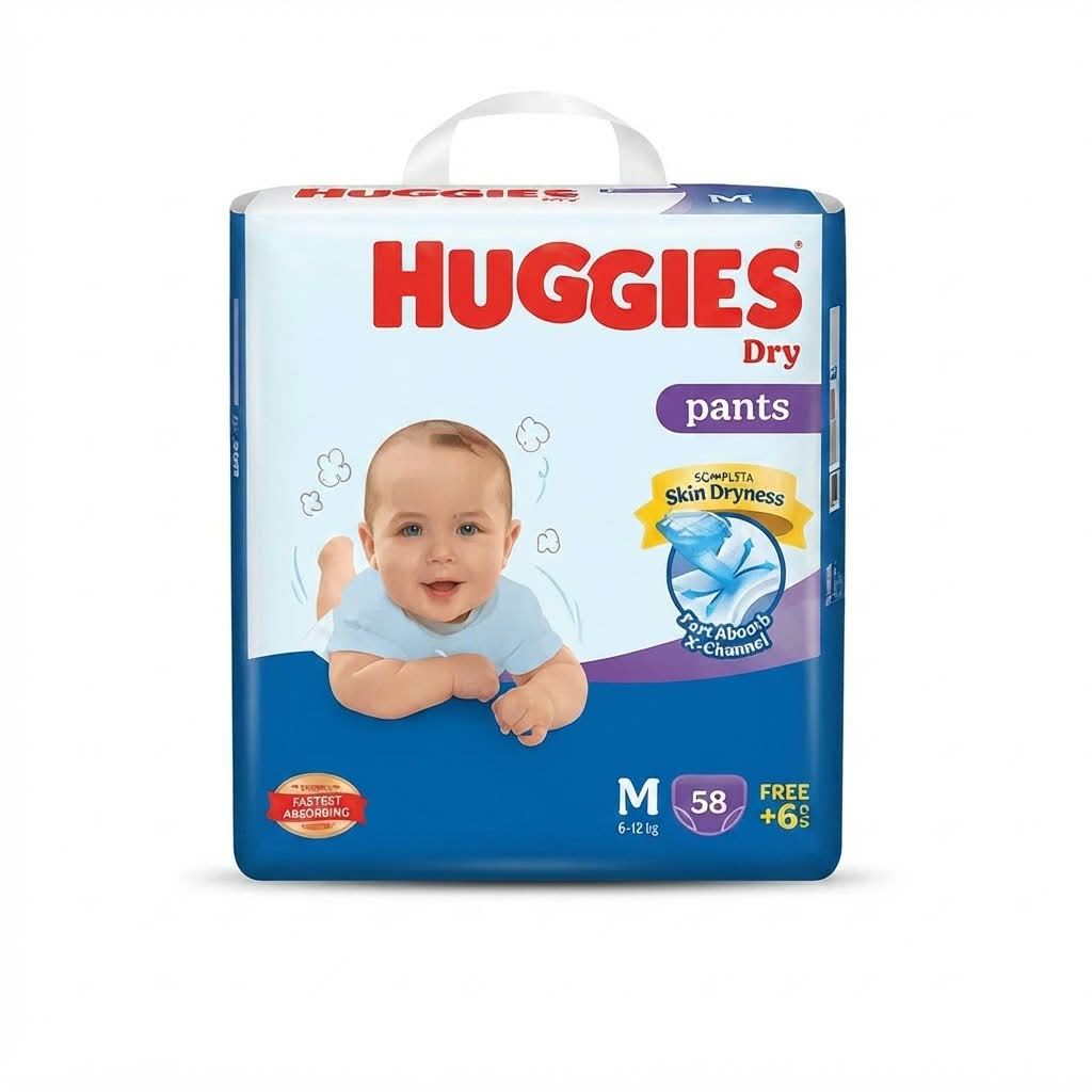 Huggies Dry Pants Diaper M 6-12 Kg 58 Pcs