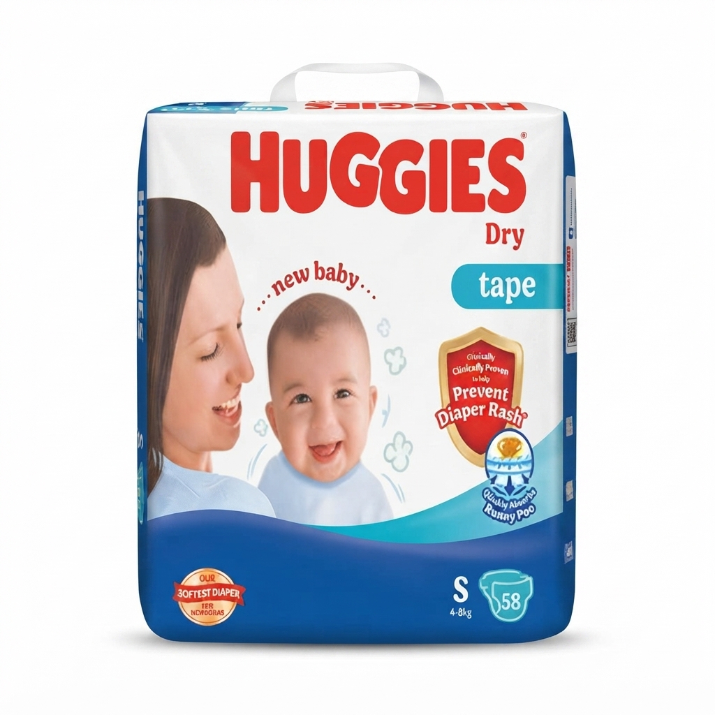 Huggies Dry Baby Belt Diaper S 4-8 Kg 56 Pcs