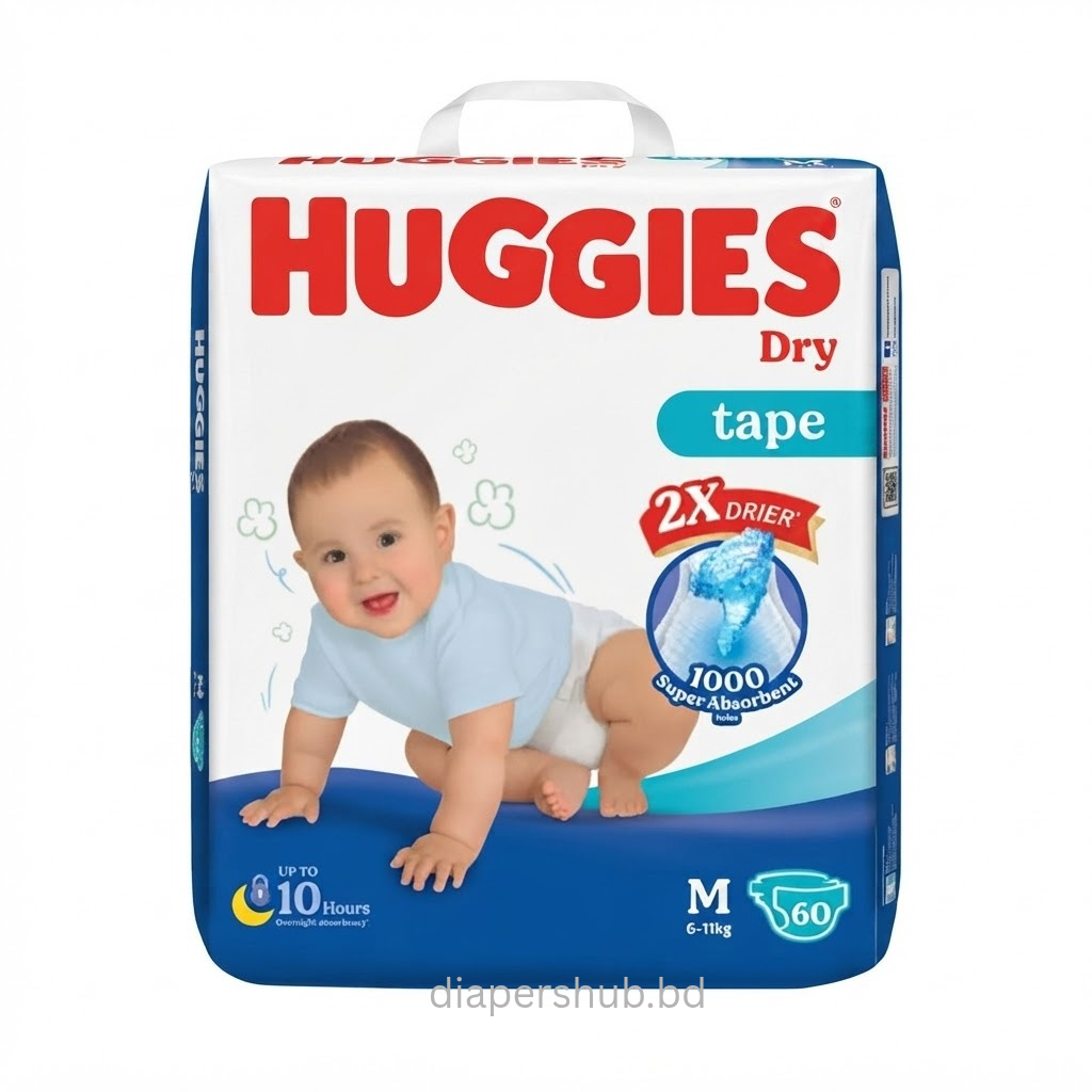 Huggies Dry Baby Belt Diaper M 6-11 Kg 60 Pcs