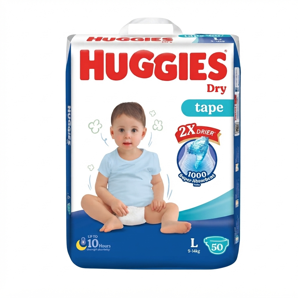 Huggies Dry Baby Belt Diaper L 9-14 Kg 50 Pcs