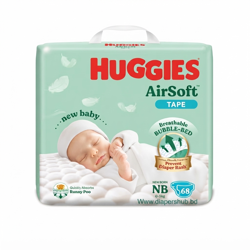 Huggies Diaper Airport SJP Newborn 0-5 Kg 68 Pcs
