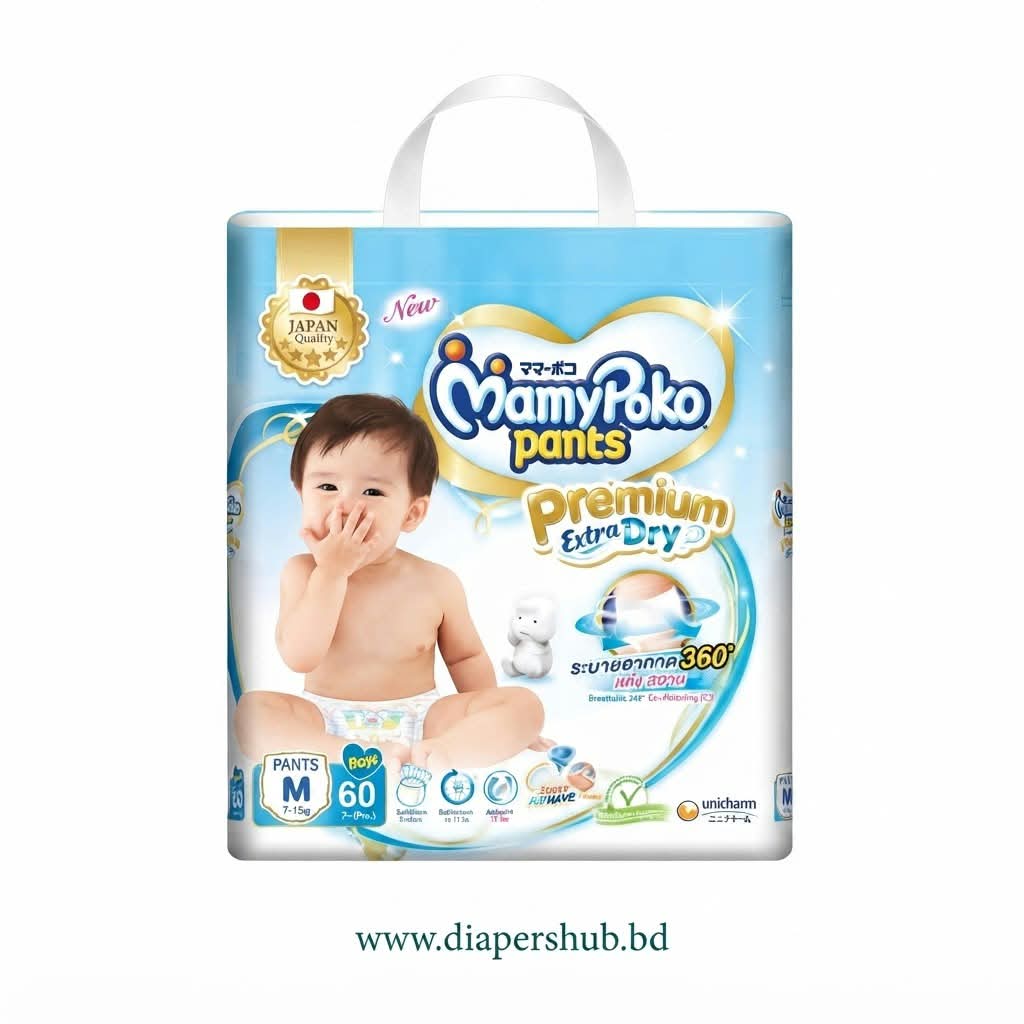 Mamypoko Pants System Premium Extra Dry M Size 6-12 Kg Boys 60 Pcs