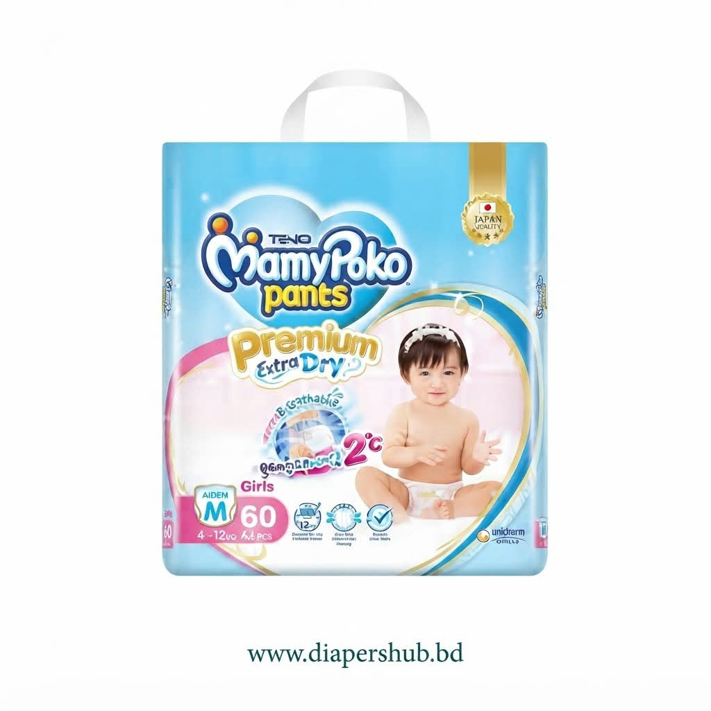Mamypoko Pants System Premium Extra Dry M Size 6-12 Kg Boys 60 Pcs