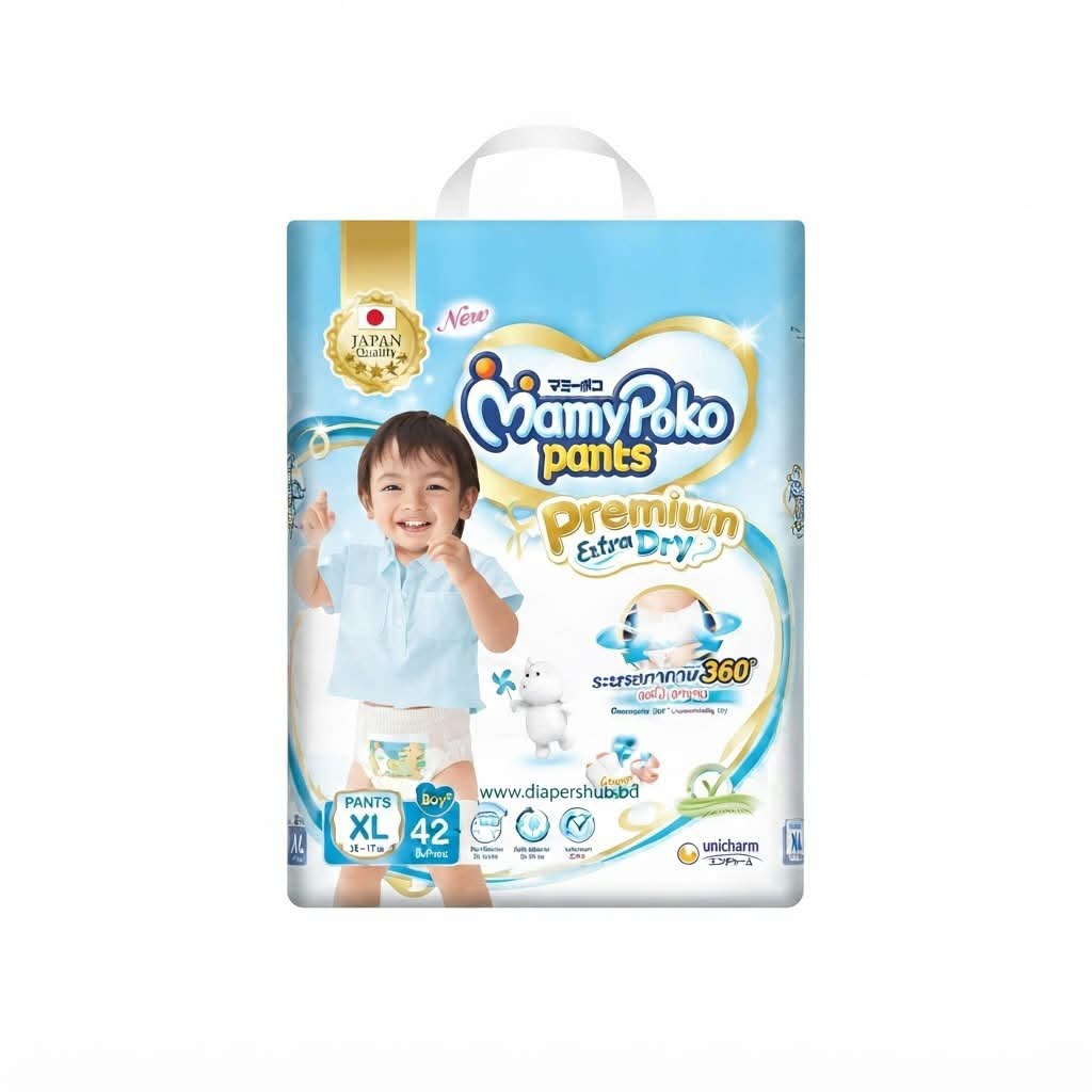 Mamypoko Pants System Premium Extra Dry XL Size 12-17 Kg Boys 42 Pcs