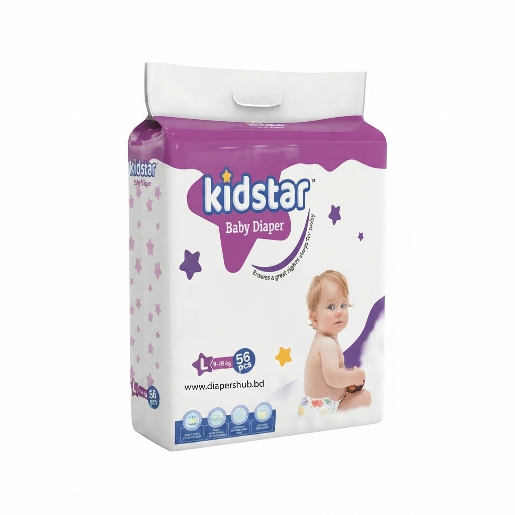 Kidstar Baby Diaper Belt System L 9-18 Kg 56 Pcs