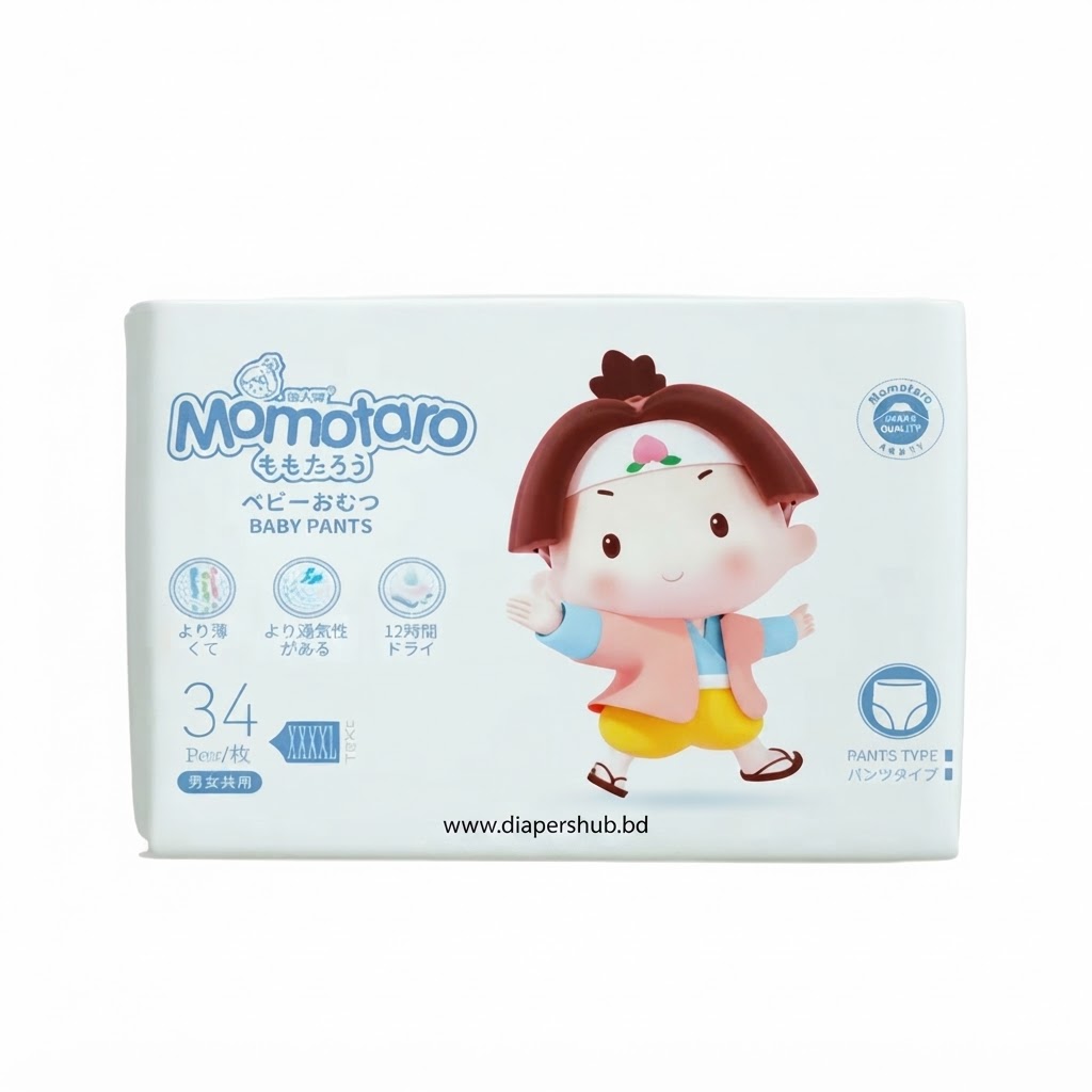 Momotaro Baby Diaper Pants System 4XL Over 20 Kg 34 Pcs