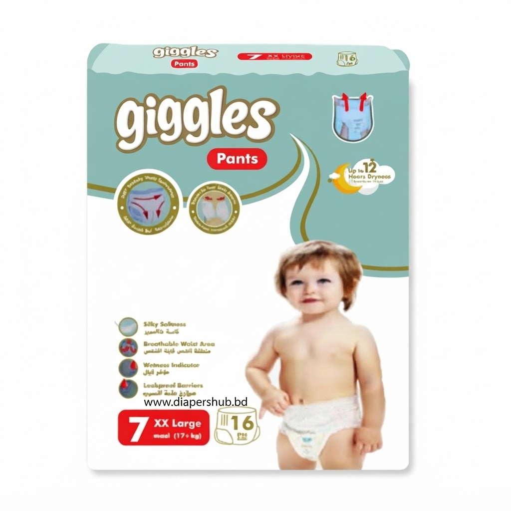 Giggles Baby Pants Diaper Size 7 XXL 17 Kg+ 16 Pcs Turkey