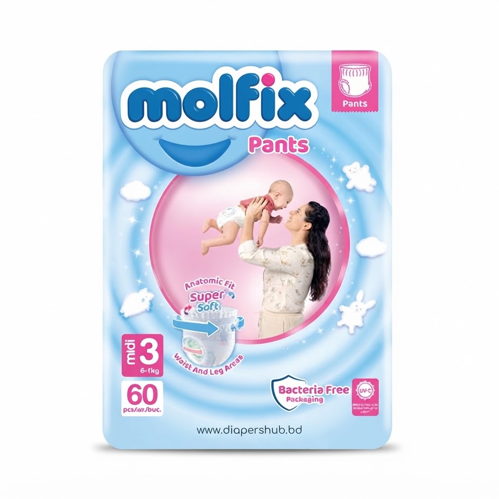 Molfix Pants System Baby Diaper Jumbo 3 Midi 6-11 Kg 60 Pcs