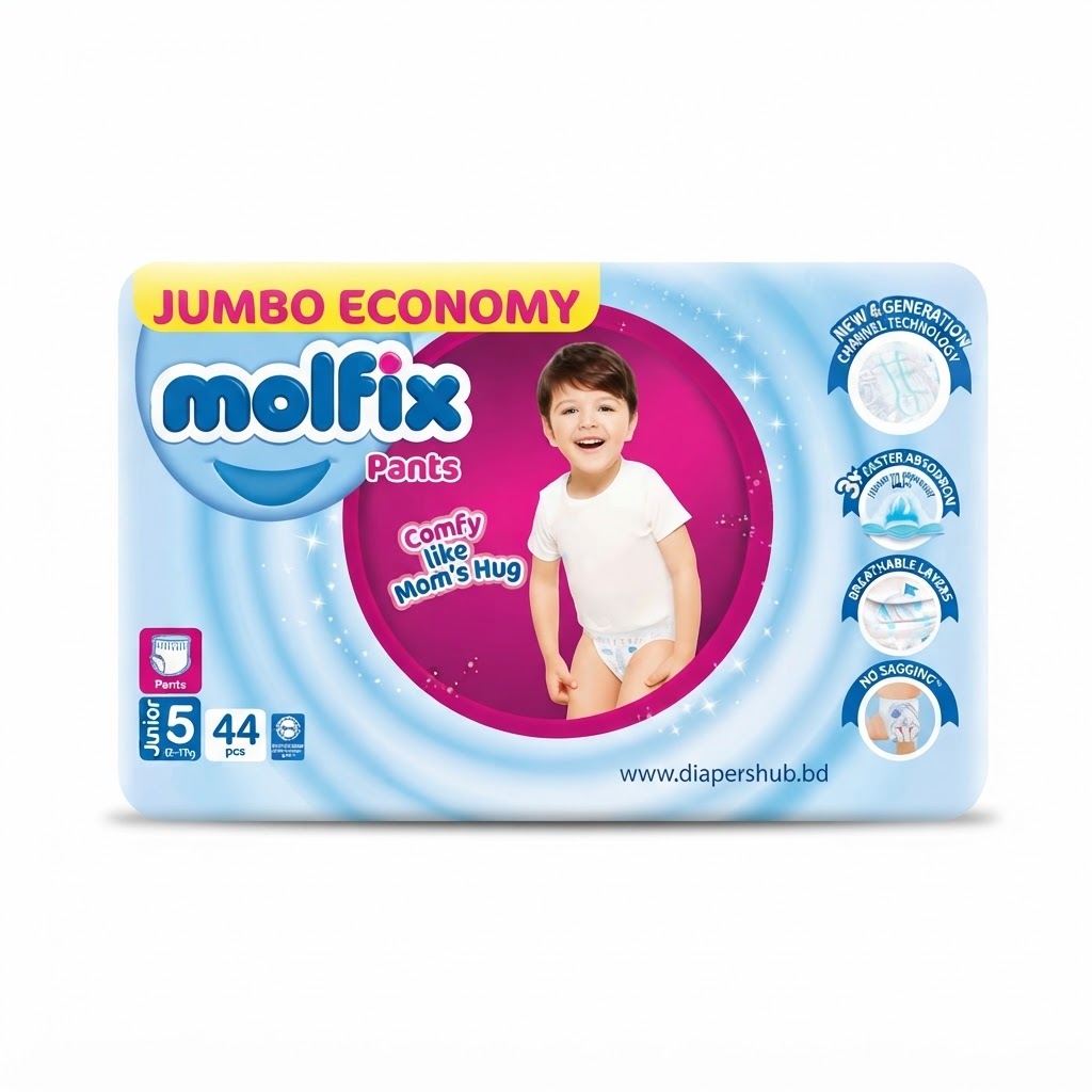 Molfix Pants System Baby Diaper Jumbo 5 Junior 12-17 Kg 44 Pcs Turkey