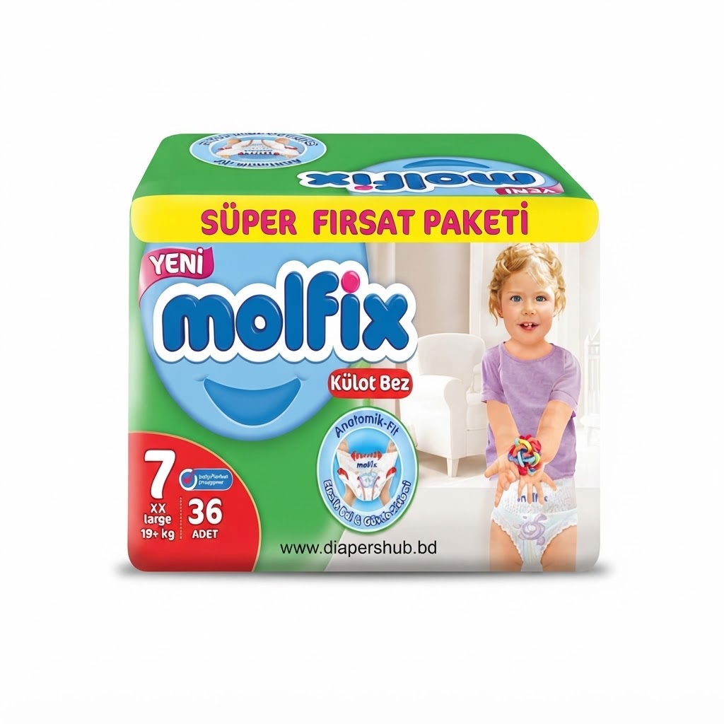 Molfix Pants System Baby Diaper Size 7 19 Kg+ 36 Pcs Turkey