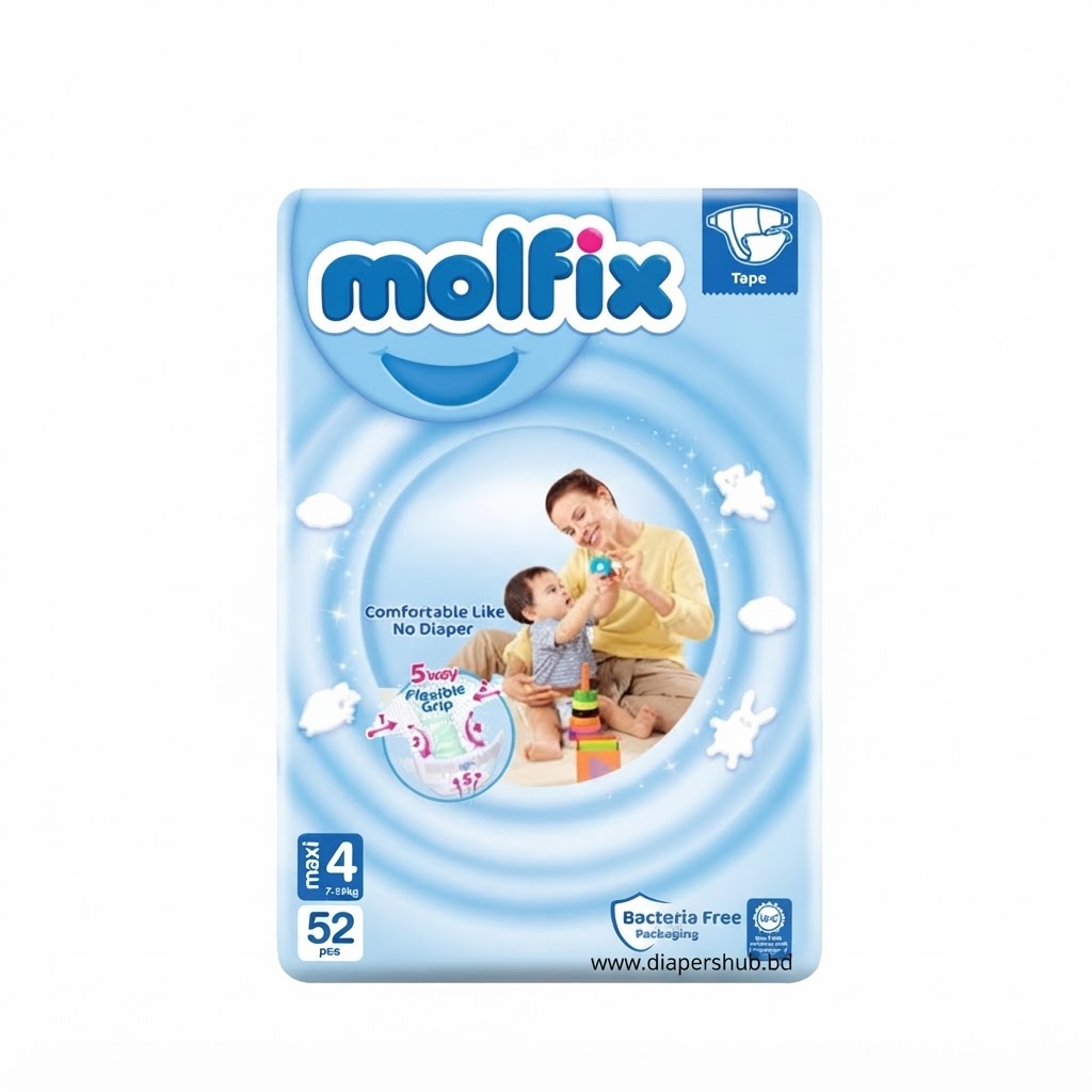 Molfix Baby Diaper Belt System 4 Maxi 7-14 Kg 52 Pcs Turkey