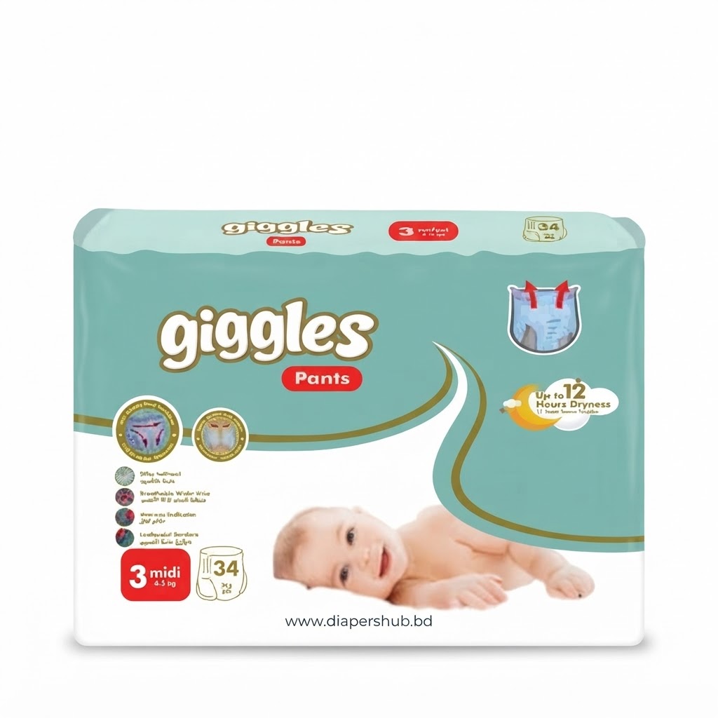 Giggles Baby Pants Diaper 3 Midi 4-9 Kg 34 Pcs Turkey