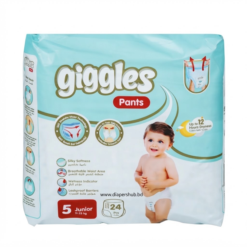 Giggles Baby Pants Diaper 5 Junior 11-25 Kg 24 Pcs Turkey
