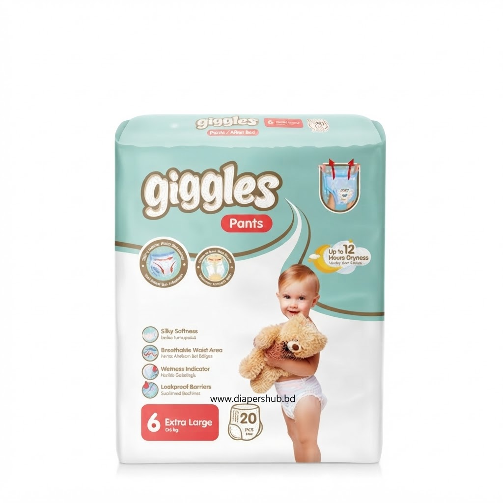 Giggles Baby Pants Diaper 6 Extra Large 15 Kg+ 20 Pcs Turkey