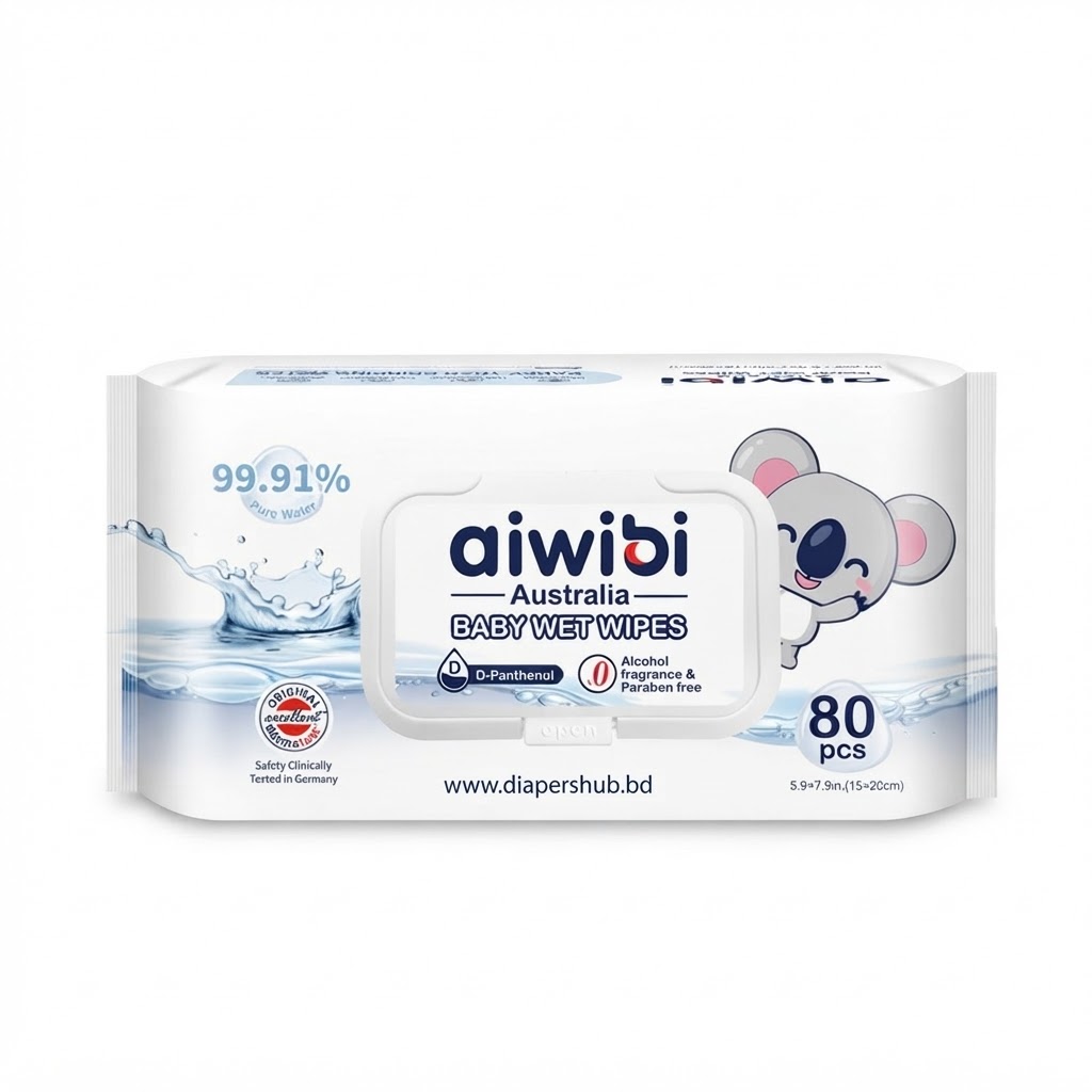 Aiwibi Australia 99.91% Pure Baby Water Baby Wipes 80 Pcs