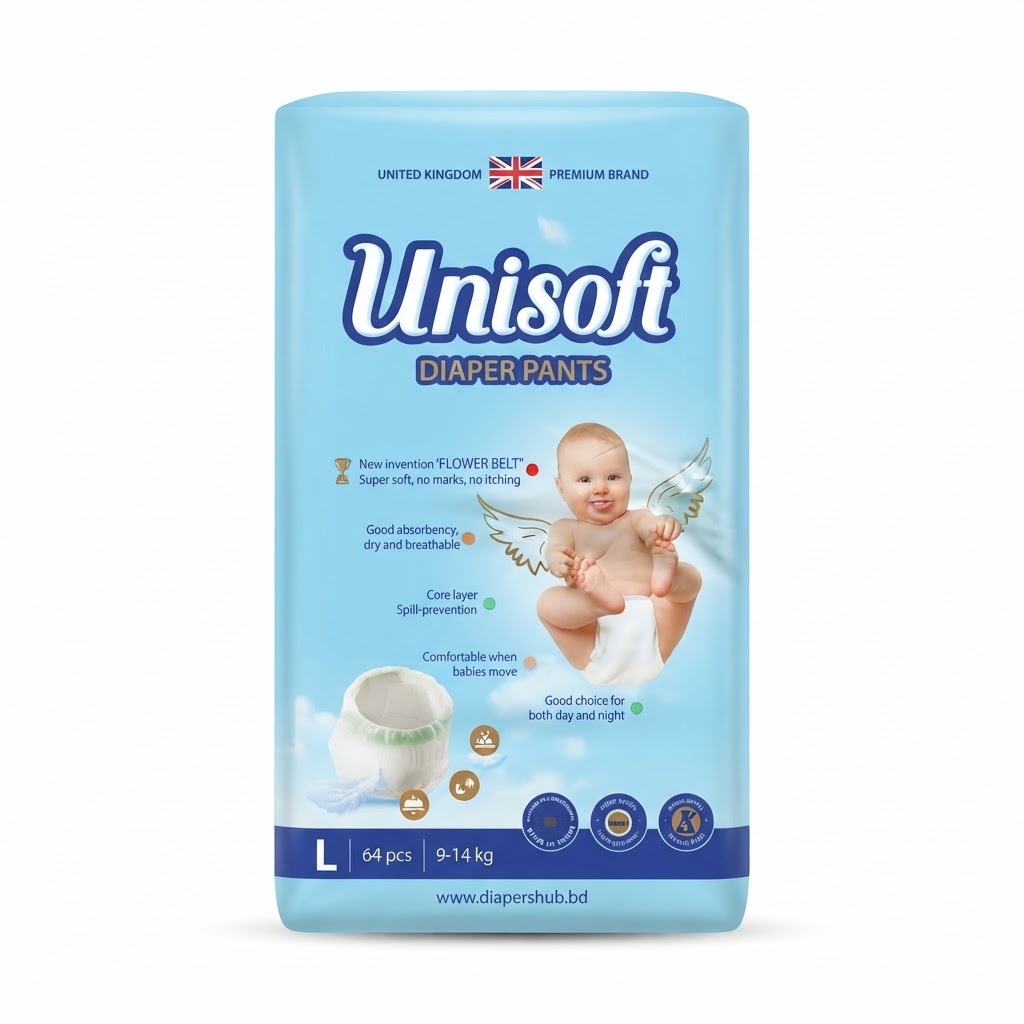 Unisoft Baby Diaper Pants L Size 9–14Kg 64 Pcs (UK)