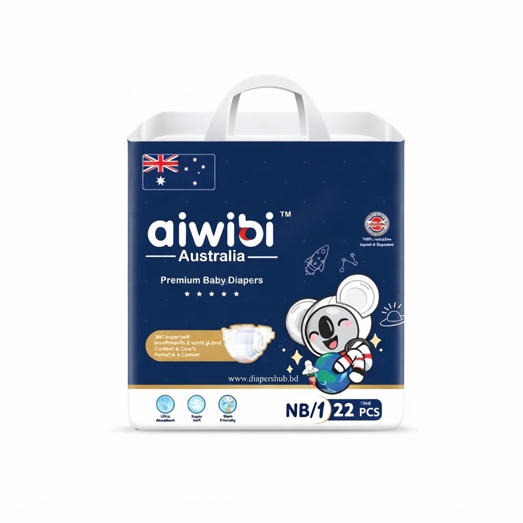 Aiwibi Australia Premium Baby Diaper Newbron Belt ( 0-5 Kg ) 22 Pcs