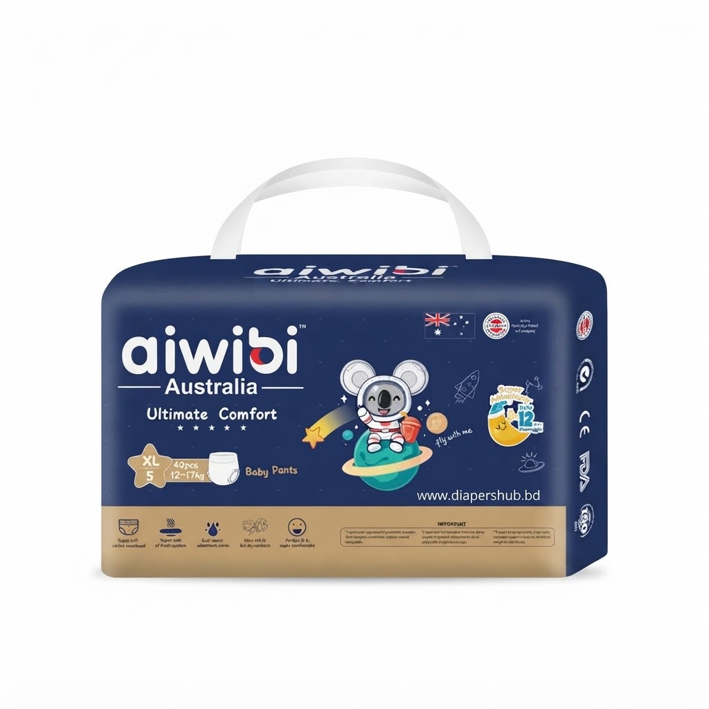 Aiwibi Australia Ultimate Comfort Baby Diaper Pants System XL ( 12-17 Kg ) 40 Pcs
