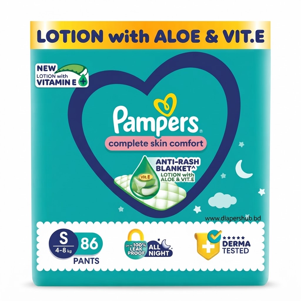 Pampers Baby Diaper Pants System S Size ( 4-8 Kg ) 86 Pcs ( India )