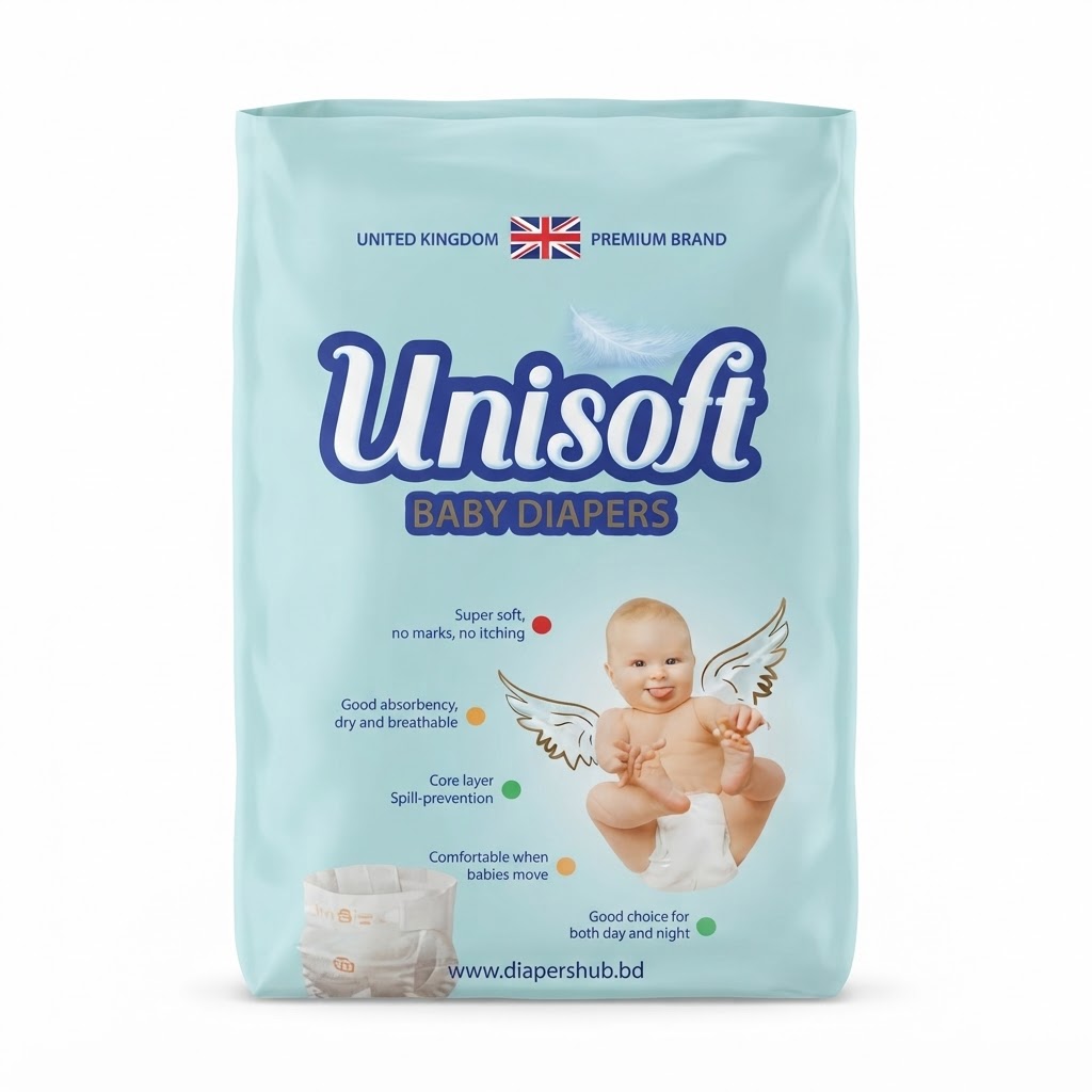 Unisoft Baby Diaper Newborn Belt 0–4Kg 50 Pcs (UK)