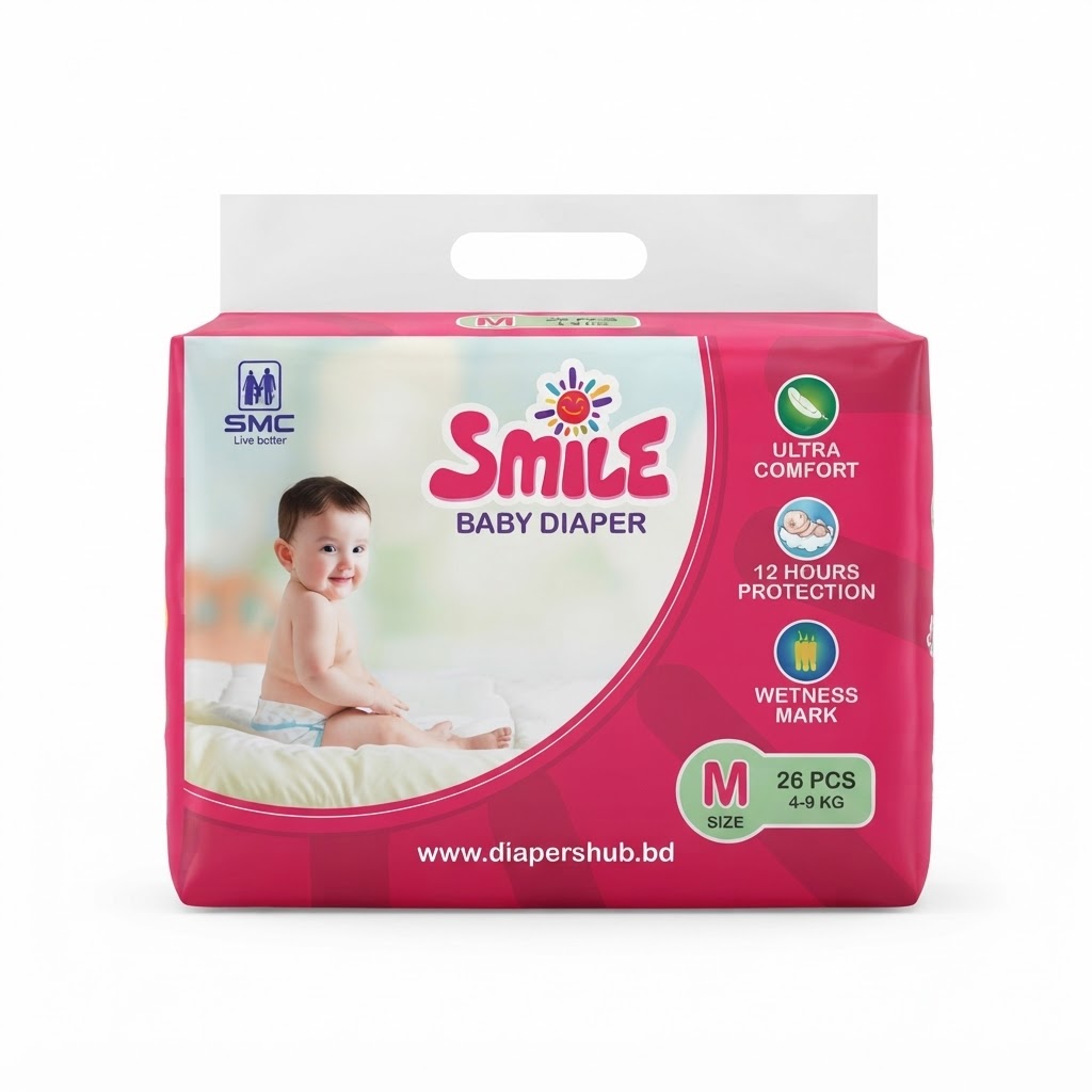 SMC Smile Baby Diaper Belt M Size 4–9Kg 26 Pcs
